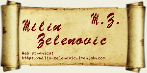 Milin Zelenović vizit kartica